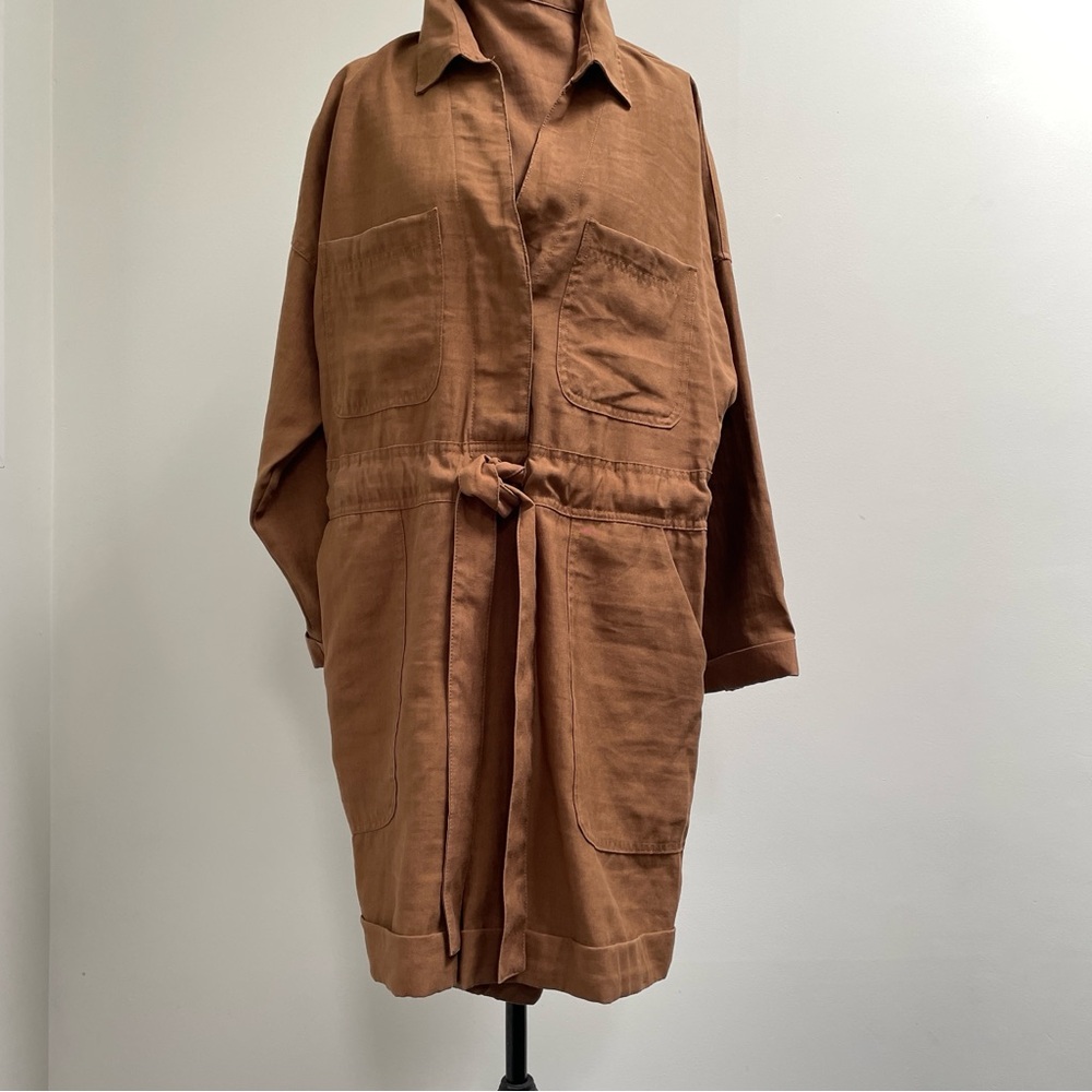 Zara Utility Jacket Romper in Warm Brown - Picture 5 of 9